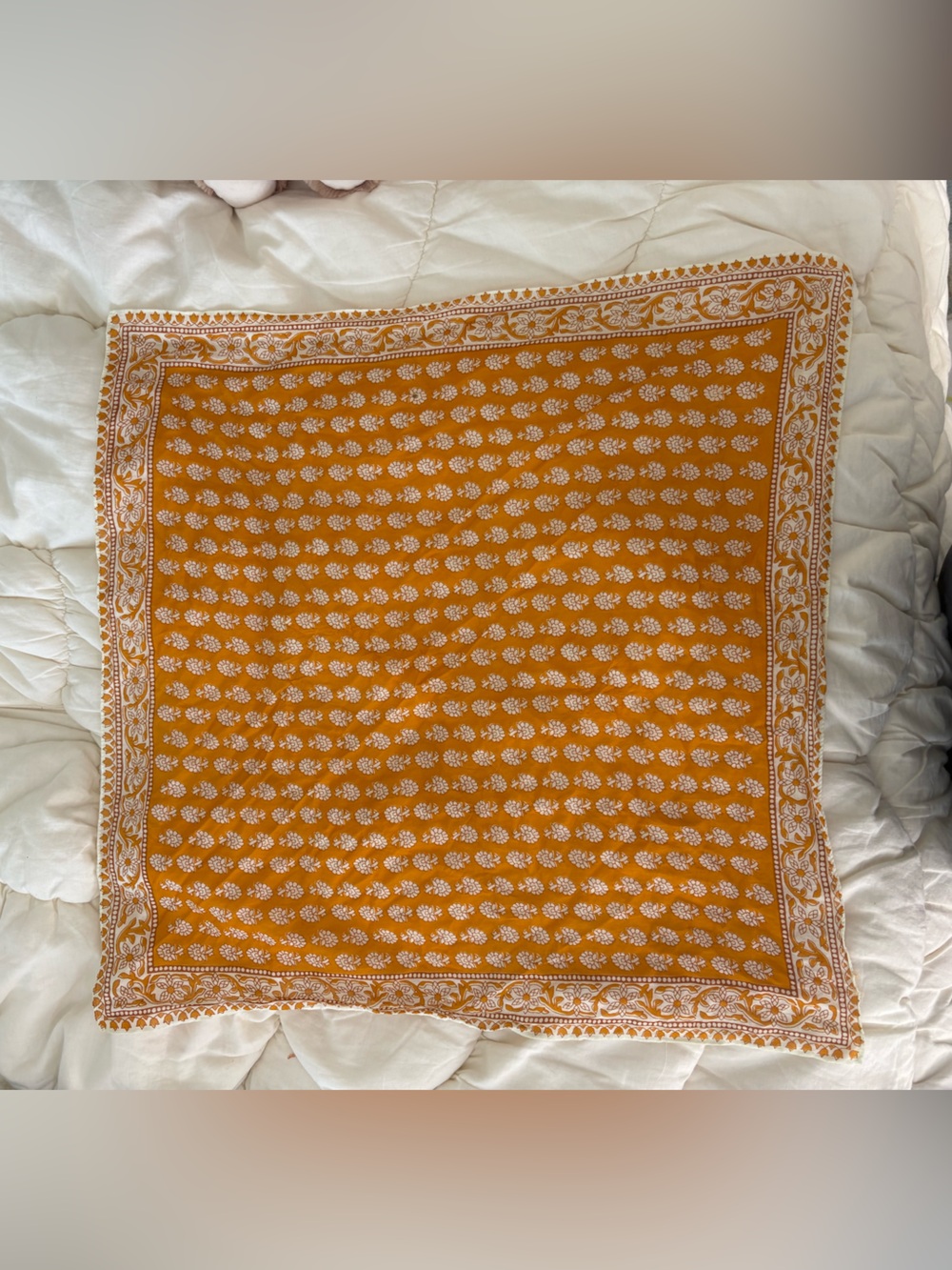 Madewell Mustard Yellow Floral Bandana Scarf